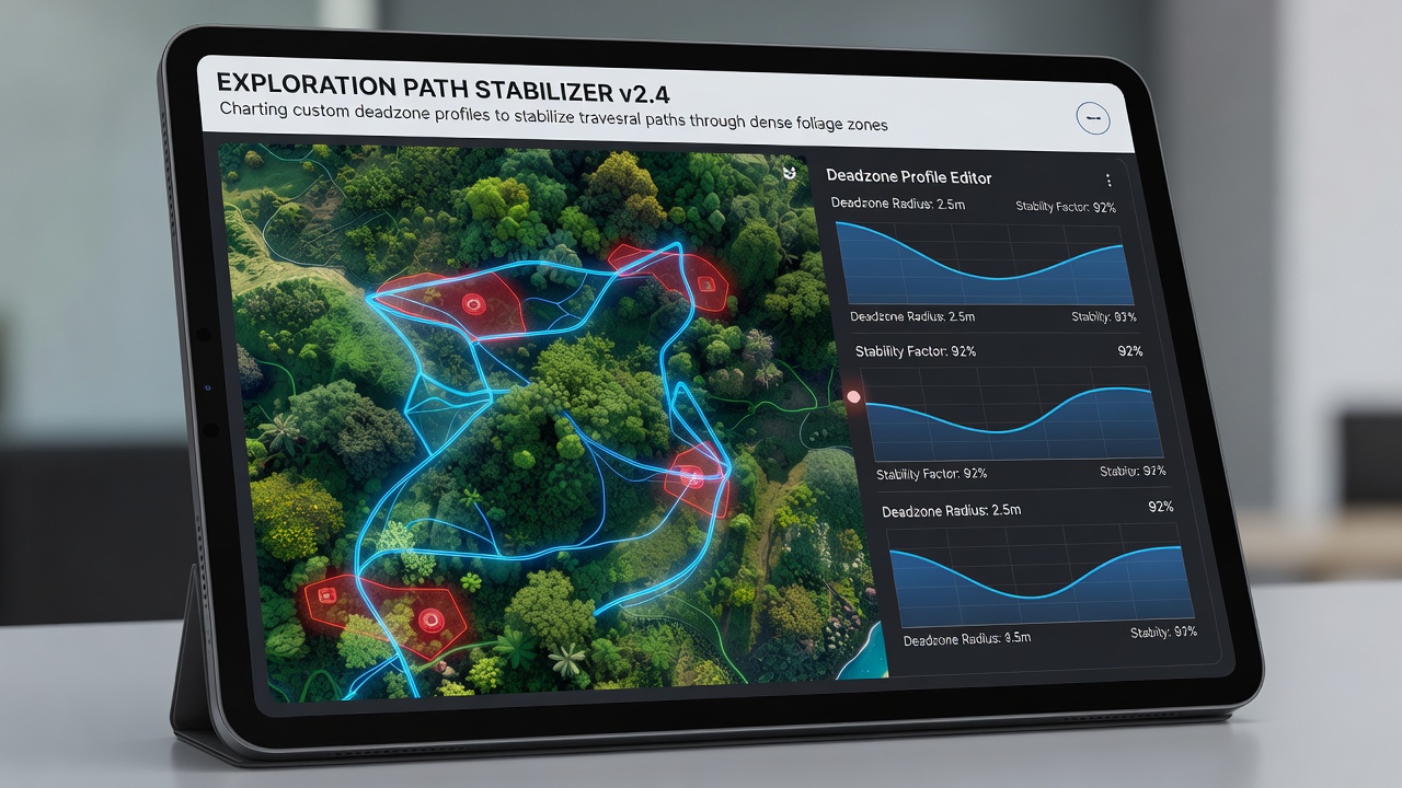 In-game screenshot of a player character moving steadily through thick foliage after applying a tailored deadzone configuration