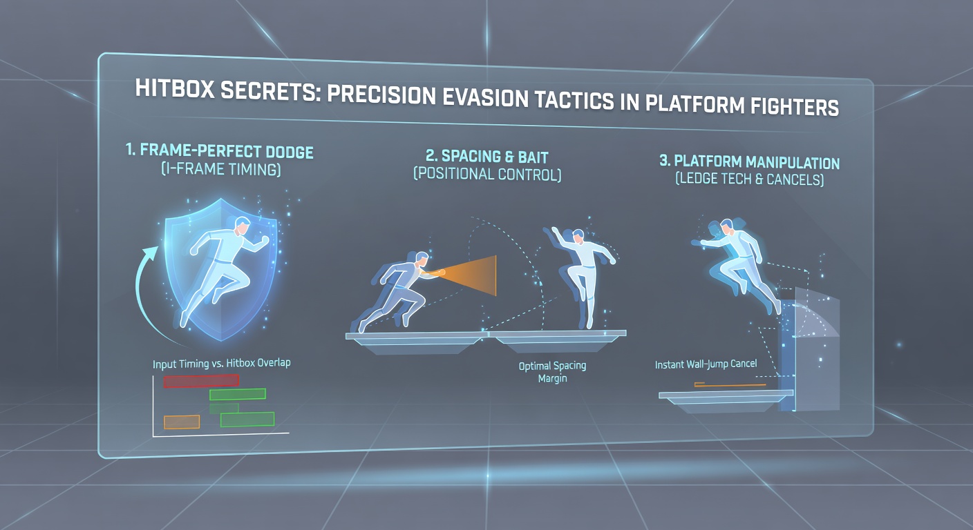 Frame-by-frame breakdown of a precise parry in a platform fighter, showing hitbox overlaps and the exact moment of evasion success