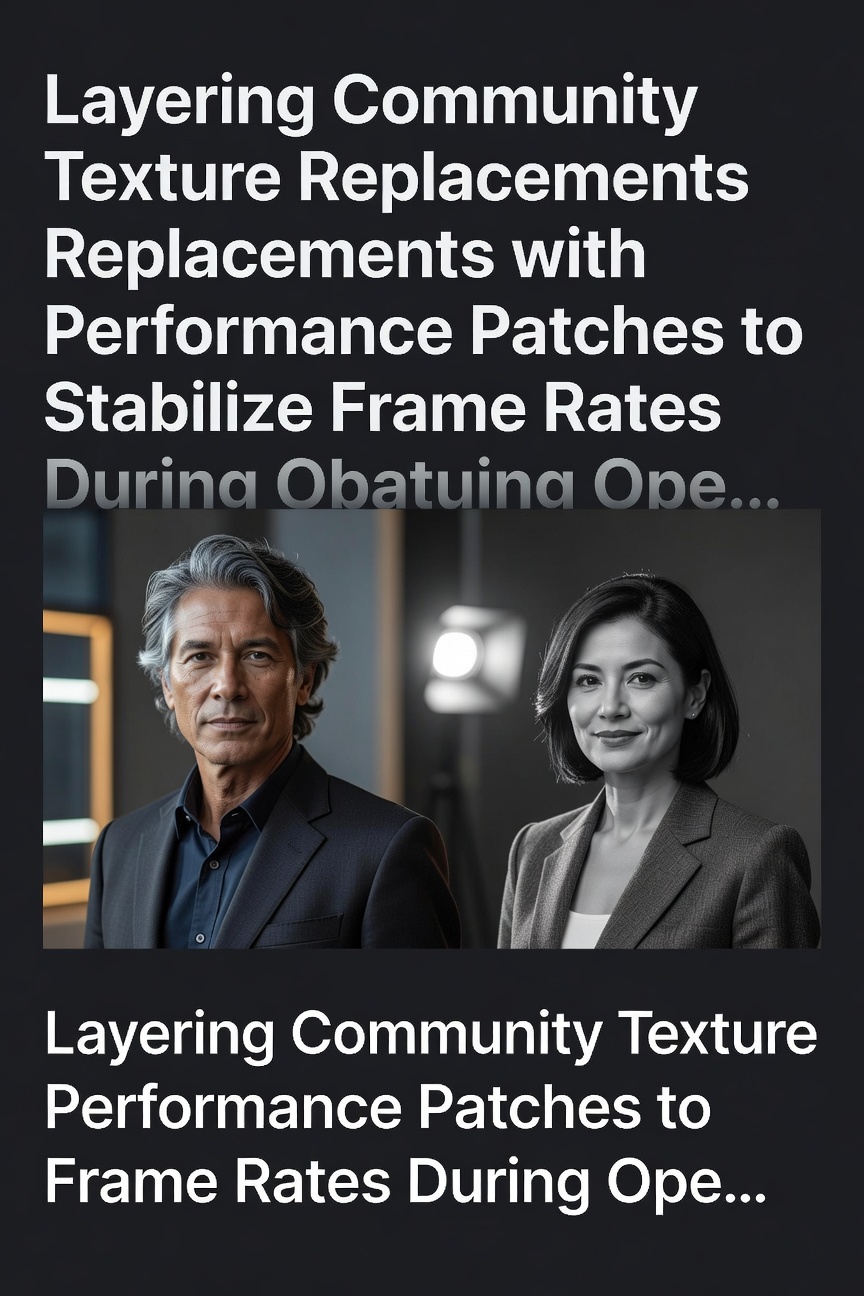Performance monitoring graphs showing stabilized frame rates after applying layered texture and patch modifications